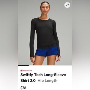 Lulu lemon swiftly tech long sleev